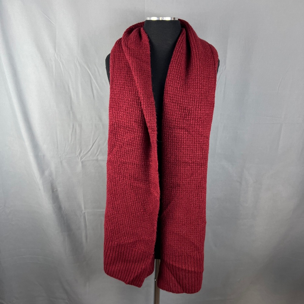 Offline By Aerie Waffle Blanket Scarf Womens One Size Red Ultra Soft Cozy Winter